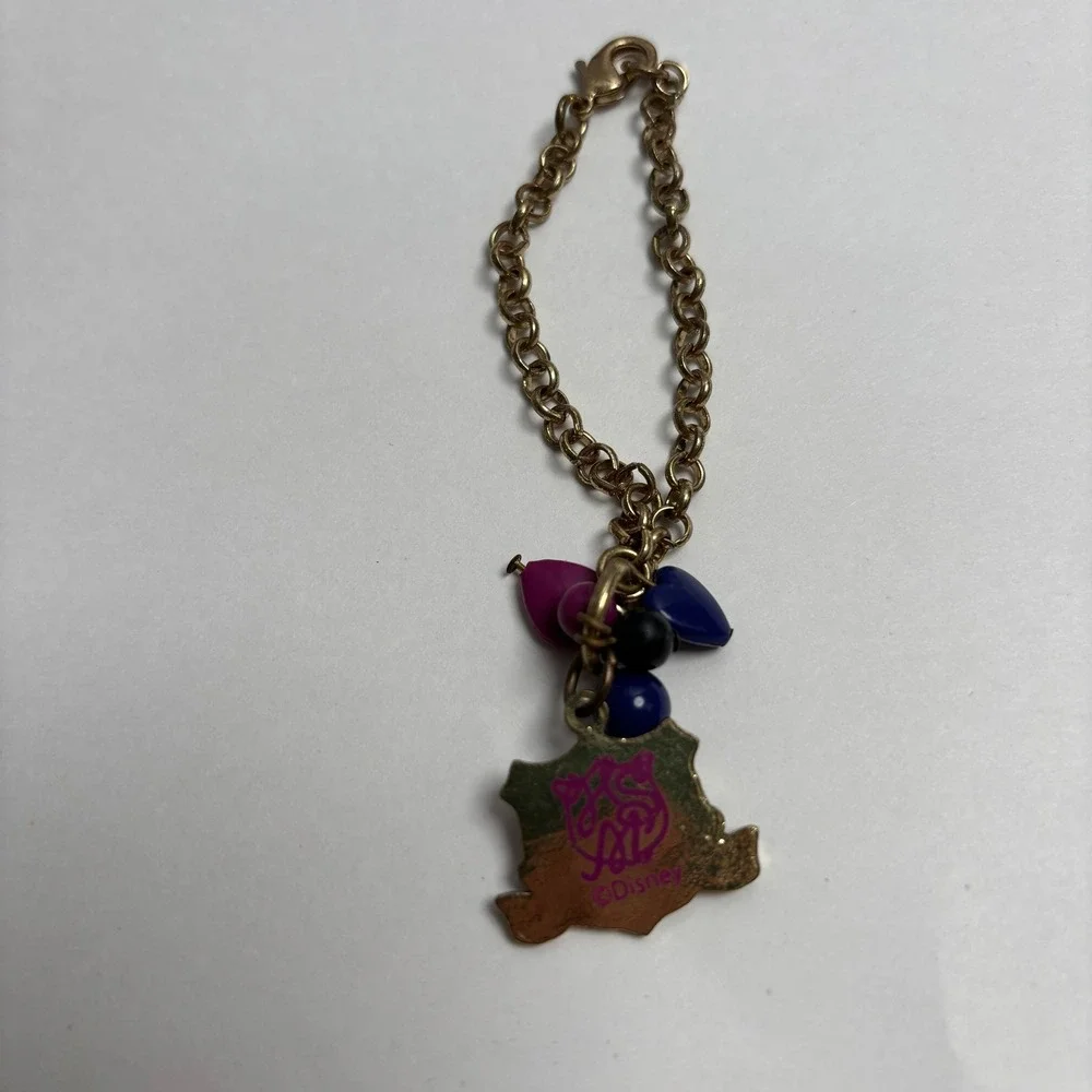 Disney High School Musical Gold Tone Girls Charm Bracelet Enamel Crest Y2K VTG